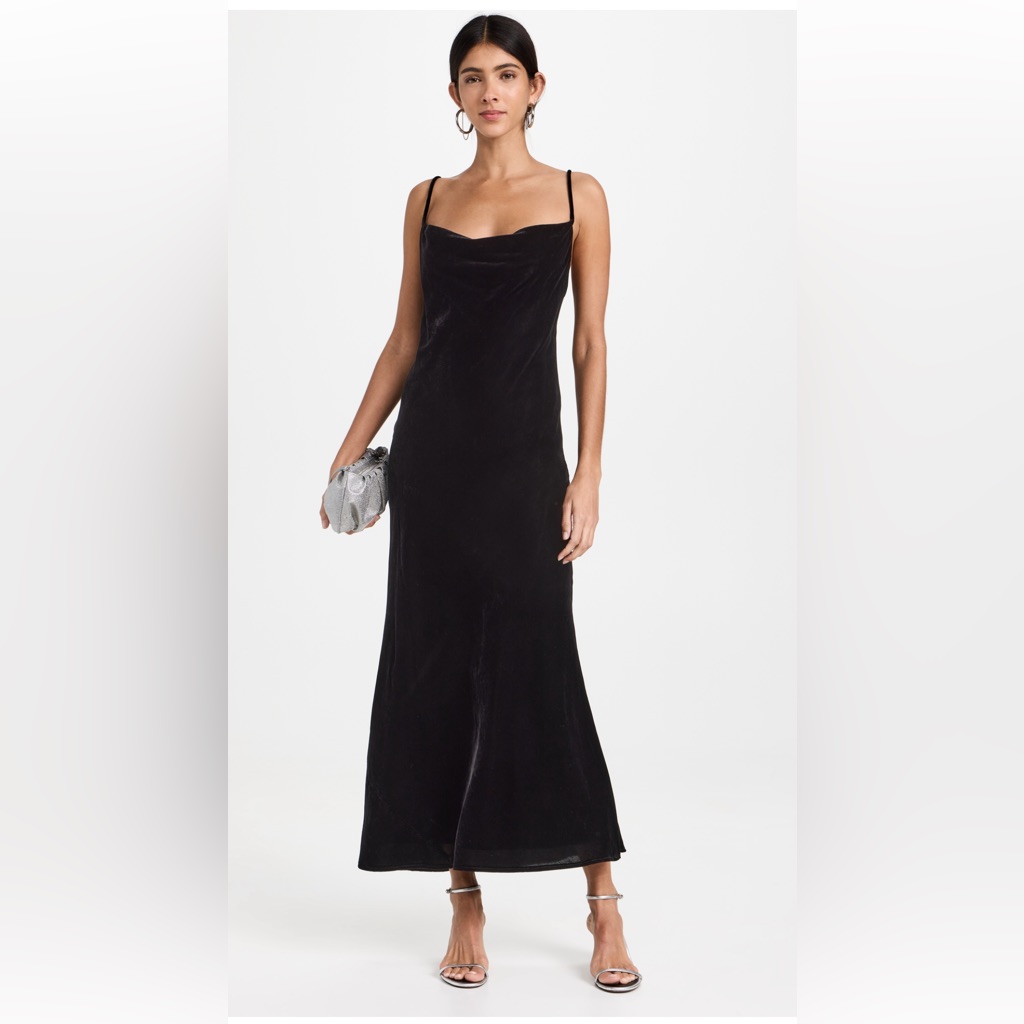 Nwt Rhode Jemima Dress In Black Velvet Size 0